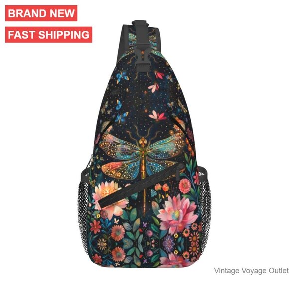 Polyester Crossbody Sling Backpack with 4 Pockets, 15.3 Inch Daypack